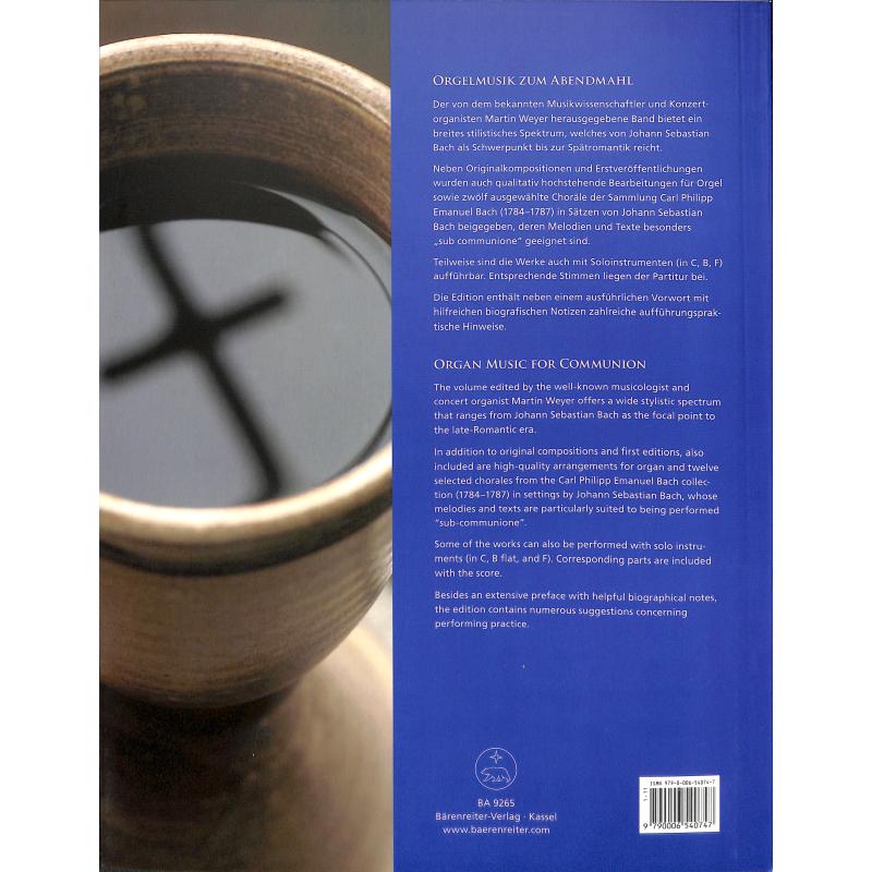 Orgelmusik zum Abendmahl