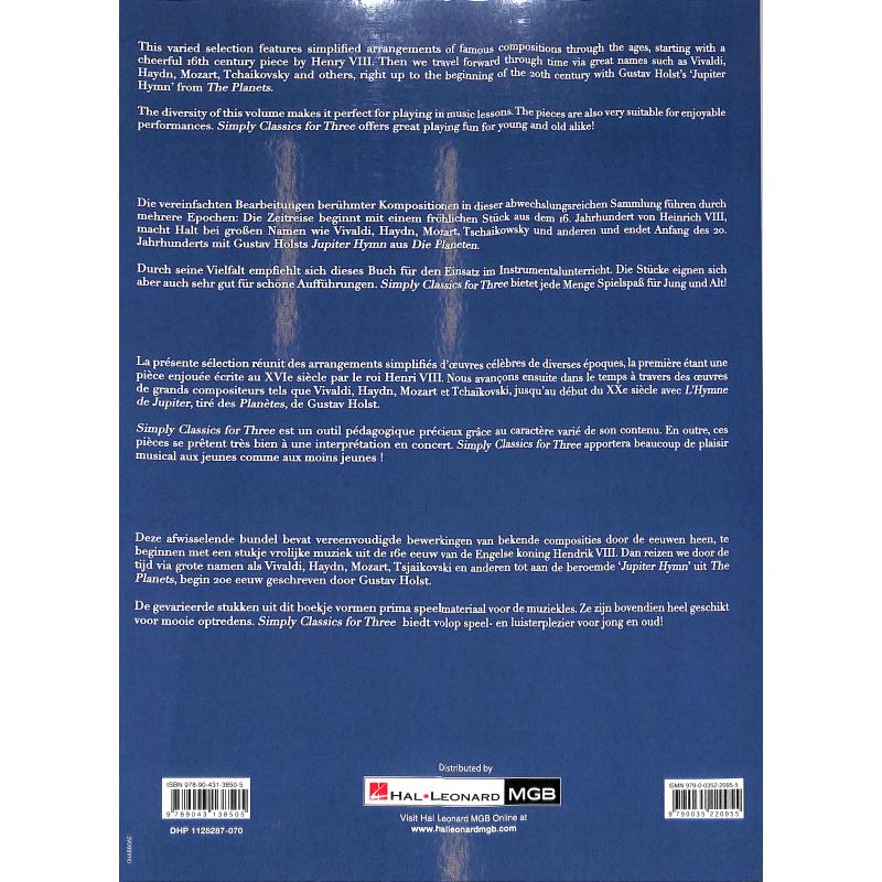 Simply classics for three