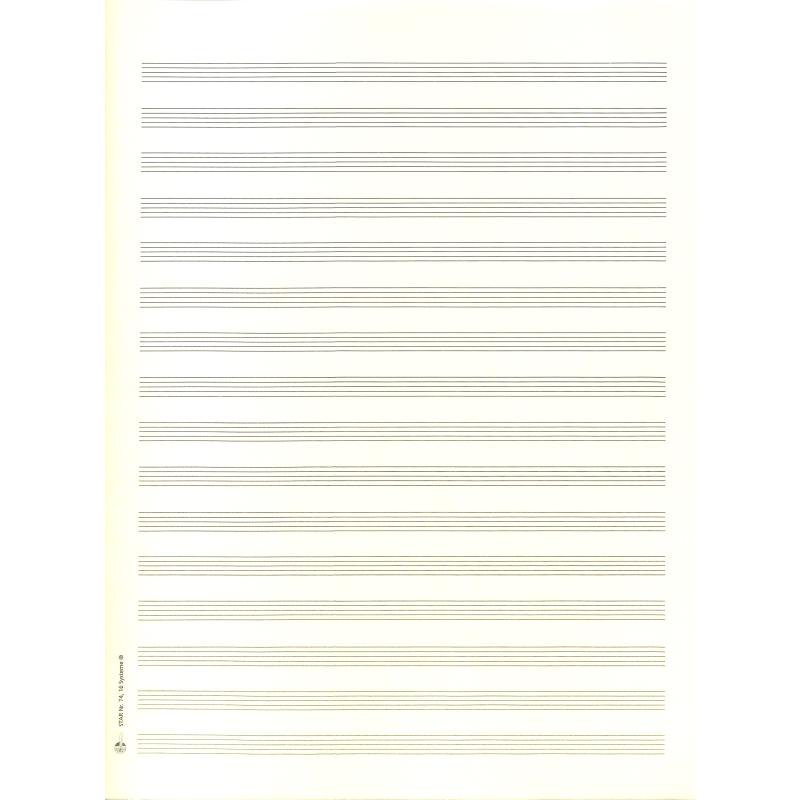 5 Bogen Notenpapier Bachformat