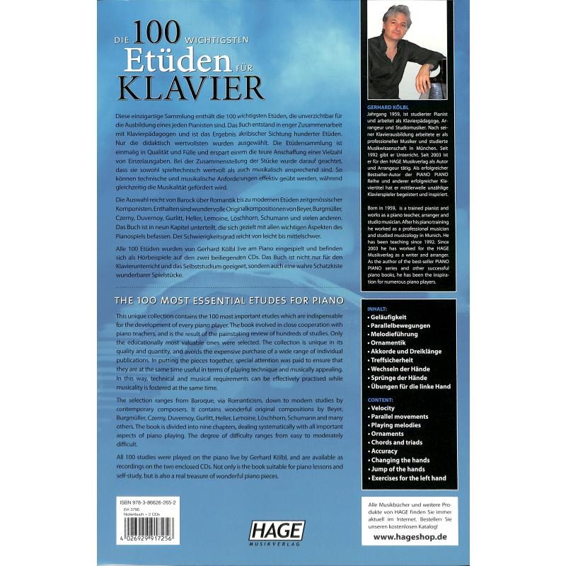 Die 100 wichtigsten Etüden für Klavier