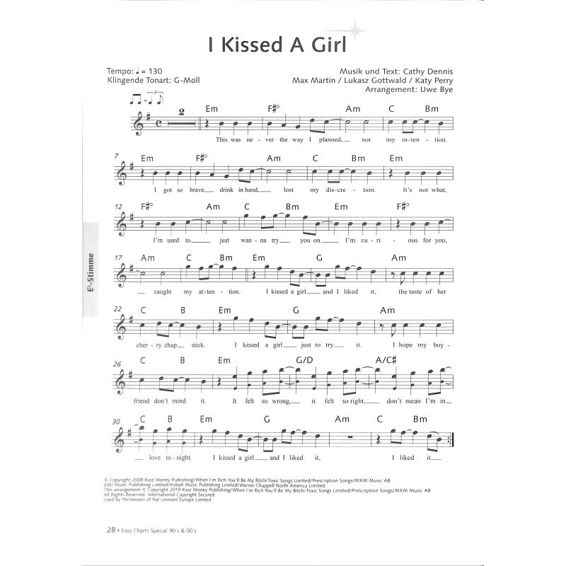 Easy charts play along - special 90's + 00's