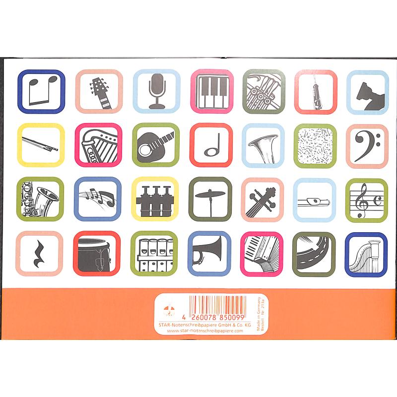 Notenheft A5 quer 36 Seiten mit Zwischenblättern