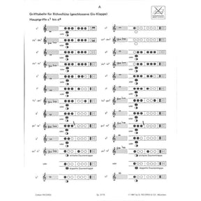 Grifftabelle - lern Querflöte spielen 1