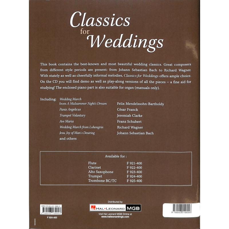 Classics for weddings