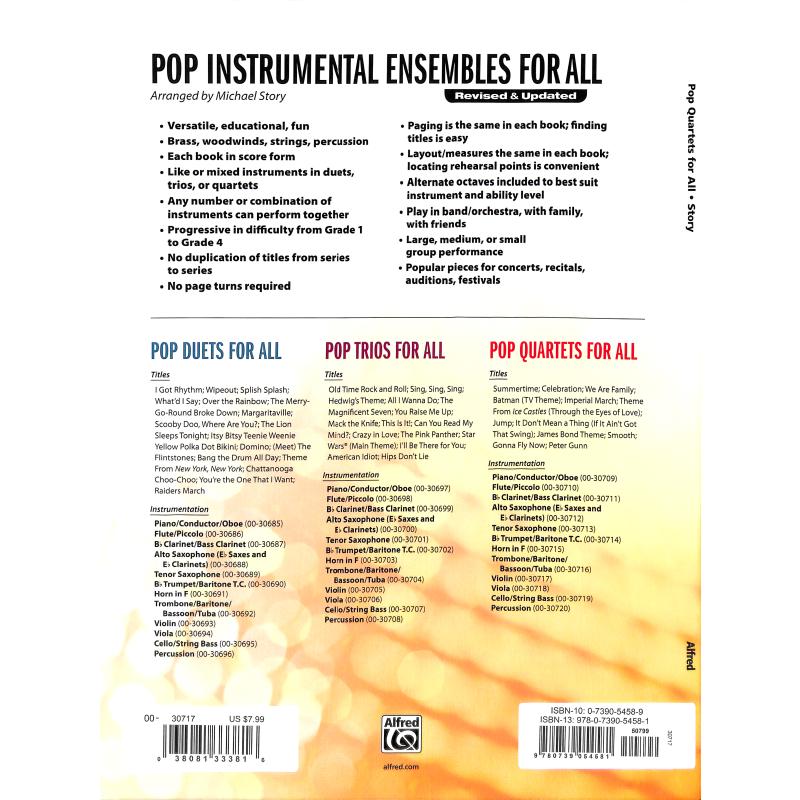 Pop quartets for all