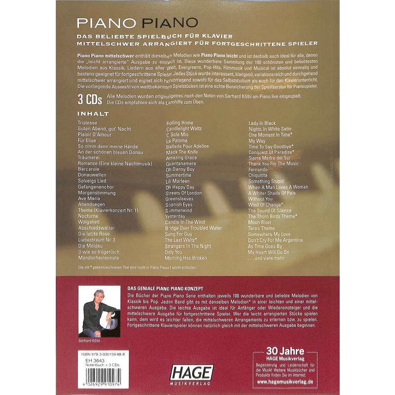 Piano piano - die 100 schönsten Melodien von Klassik bis Pop