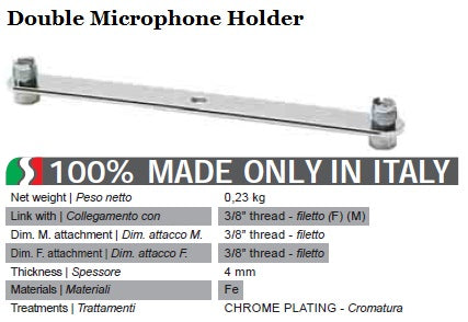 Double Mikrofonhalter silber