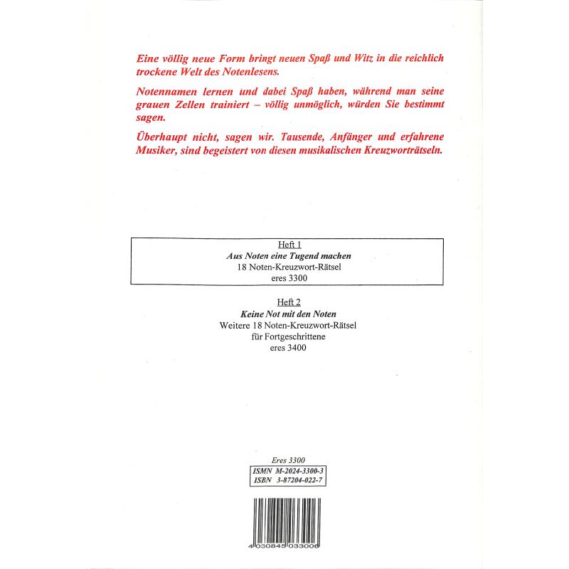 Aus Noten eine Tugend machen | Kreuzworträtsel Musik