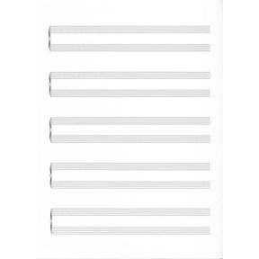 5 Bogen Notenpapier A4 hoch
