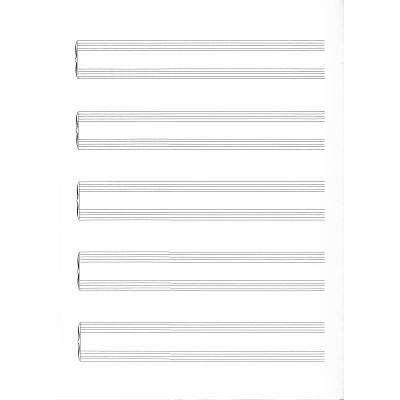 5 Bogen Notenpapier A4 hoch