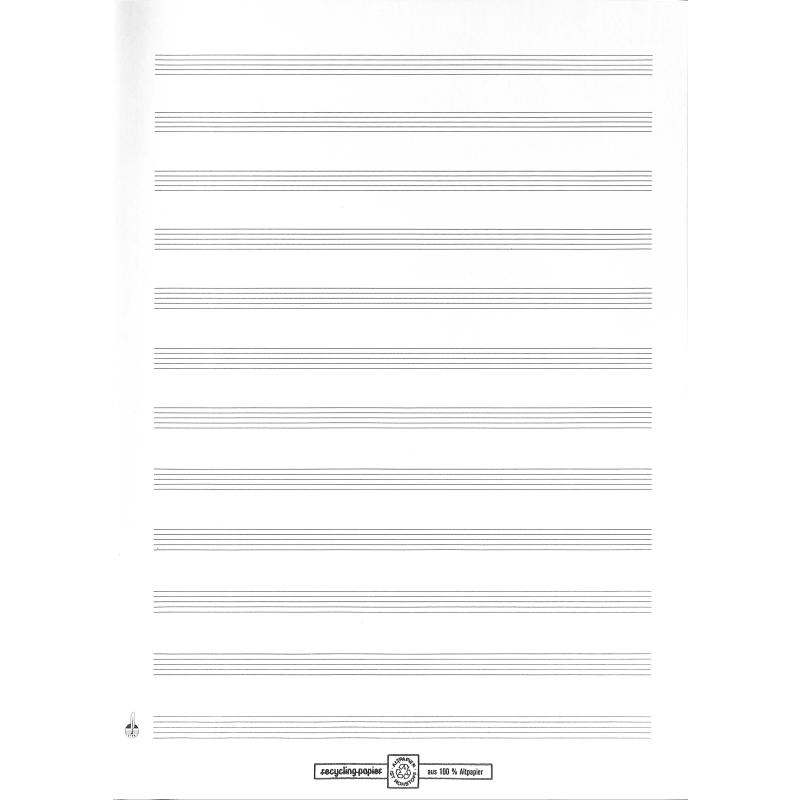 Notenheft A4 hoch 20 Seiten Umweltpapier
