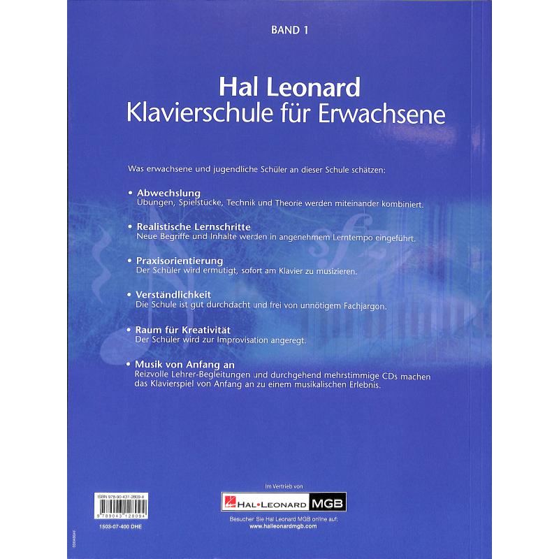 Hal Leonard Klavierschule für Erwachsene 1