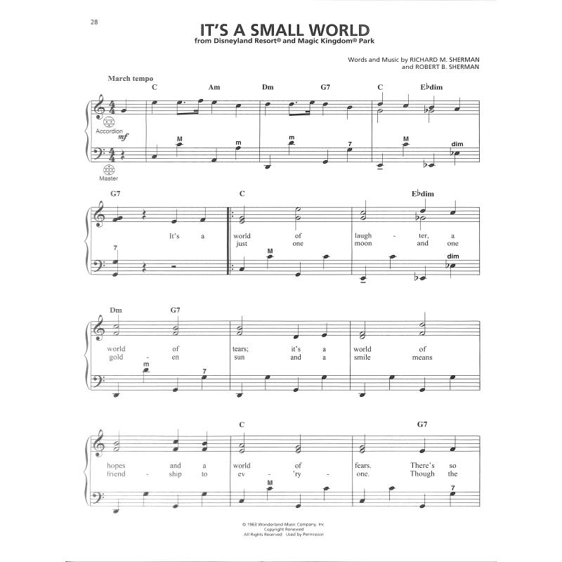 Disney songs for accordion