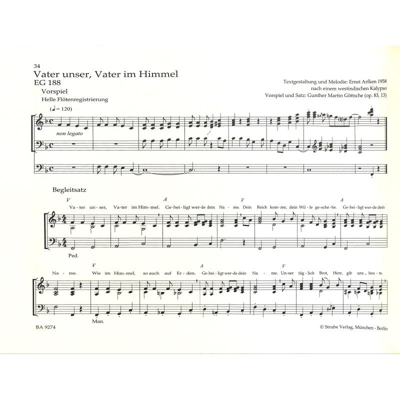 Kleine Choralvorspiele + Begleitsätze zu den Liedern des EG