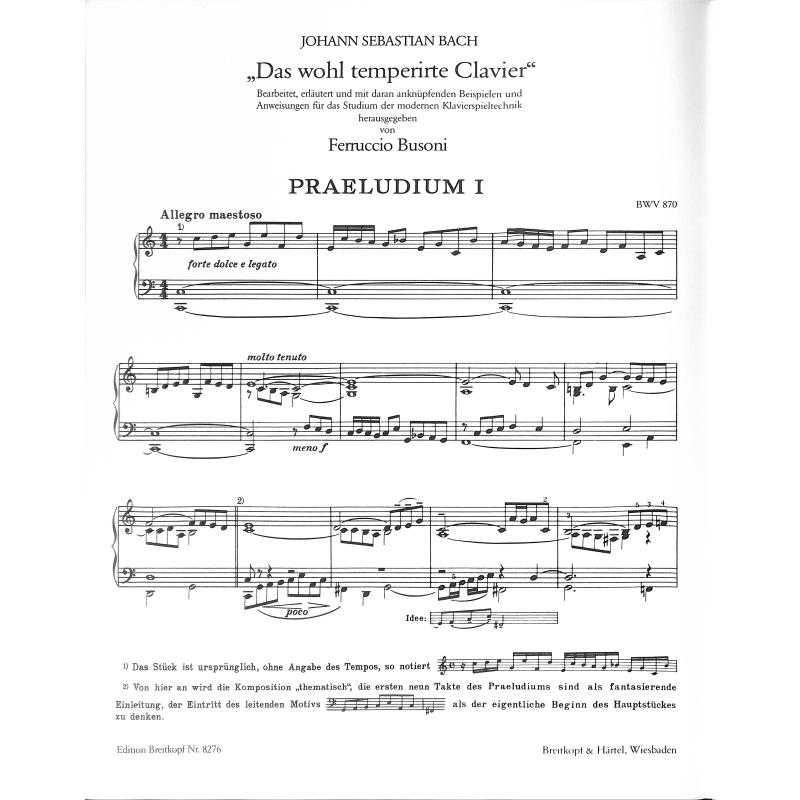 Das wohltemperierte Klavier 2/1 BWV 870-876