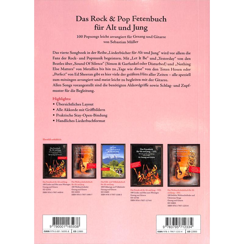 Das Rock + Pop Fetenbuch für Alt und Jung | 100 Popsongs lei