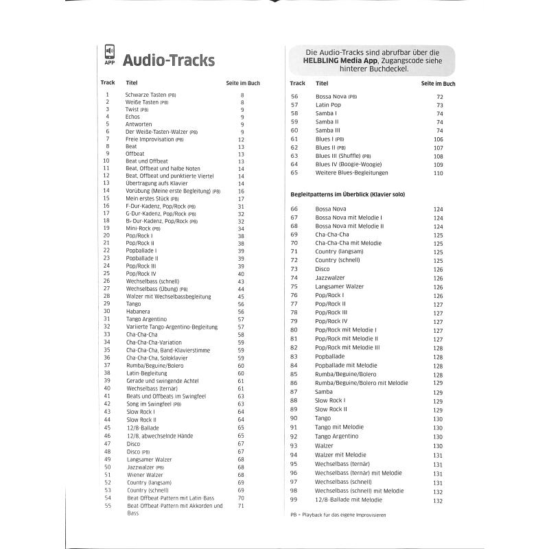 Liedbegleitung und Klavierimprovisation