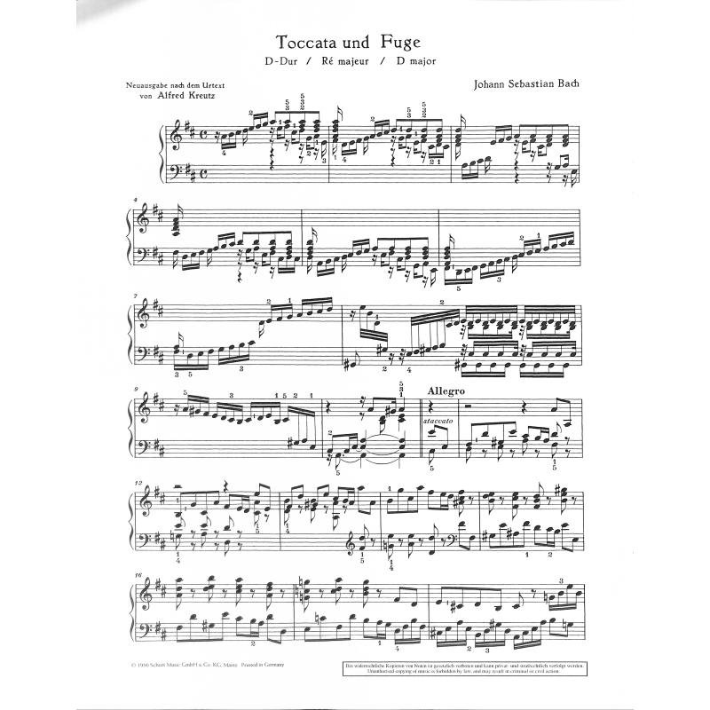 Toccata + Fuge D-Dur BWV 912