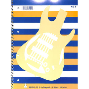 Notenblock Collegeblock für Gitarre Tabulatur 100 Seiten