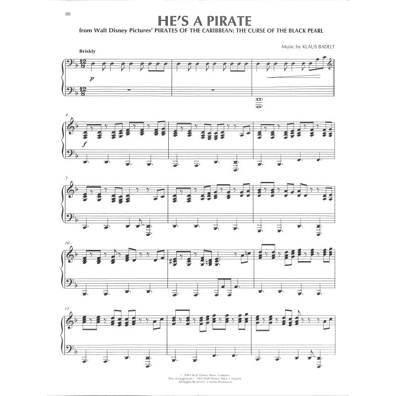 Disney hits for piano solo