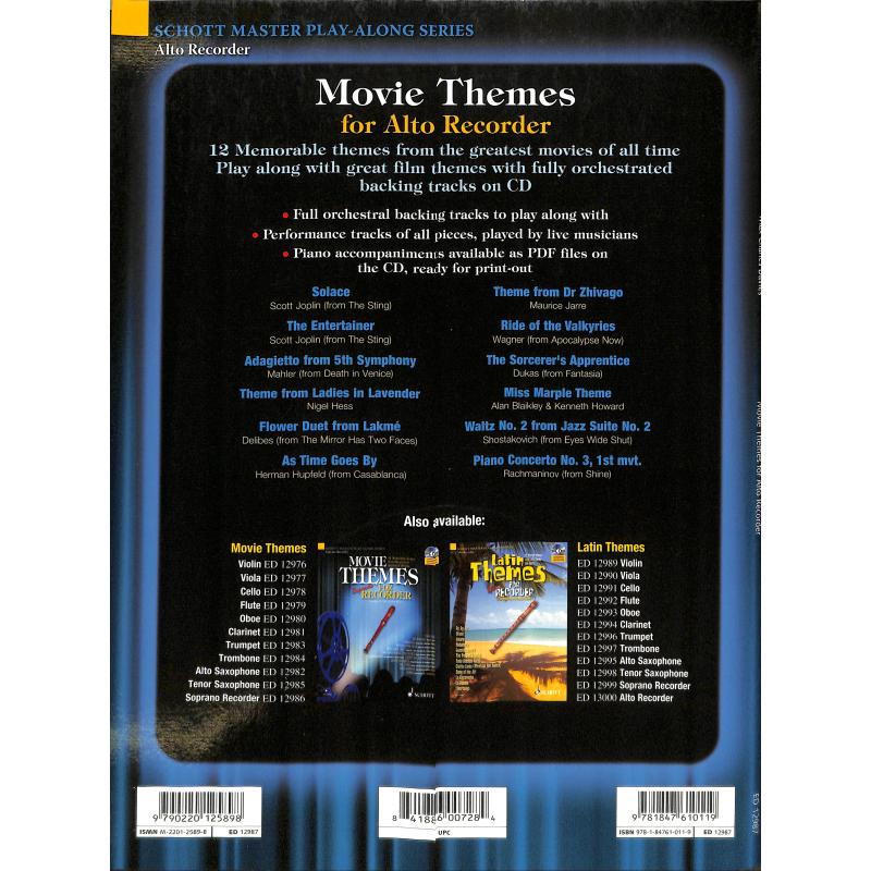 Movie themes for recorder