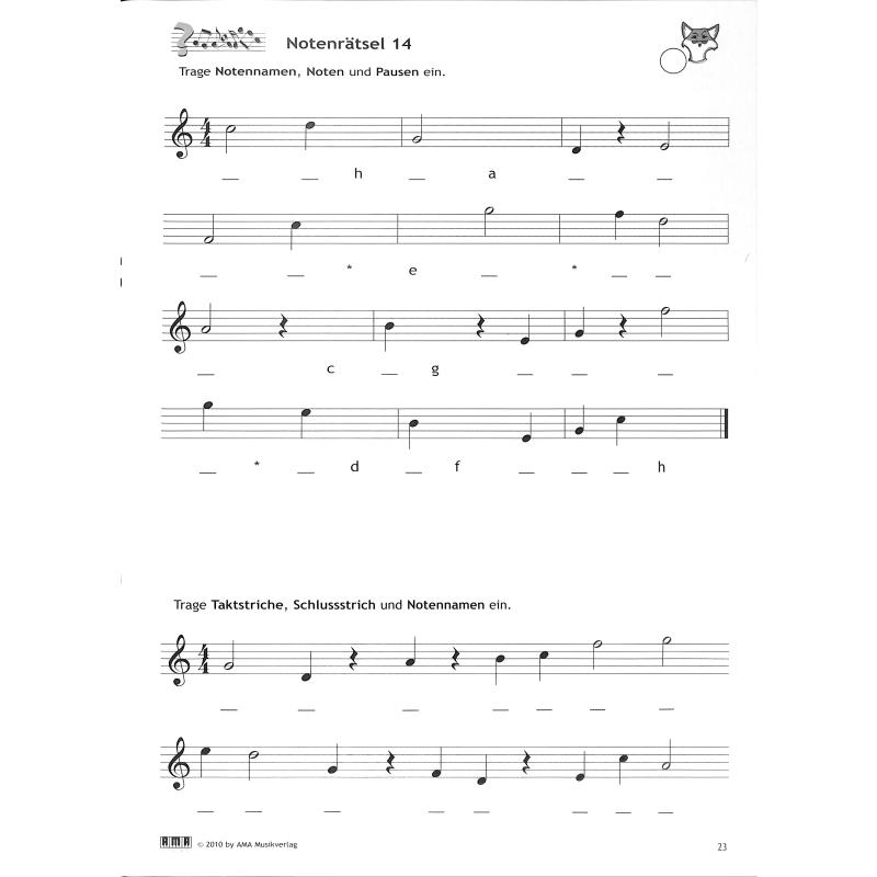 Notenrätsel für schlaue Notenfüchse 1