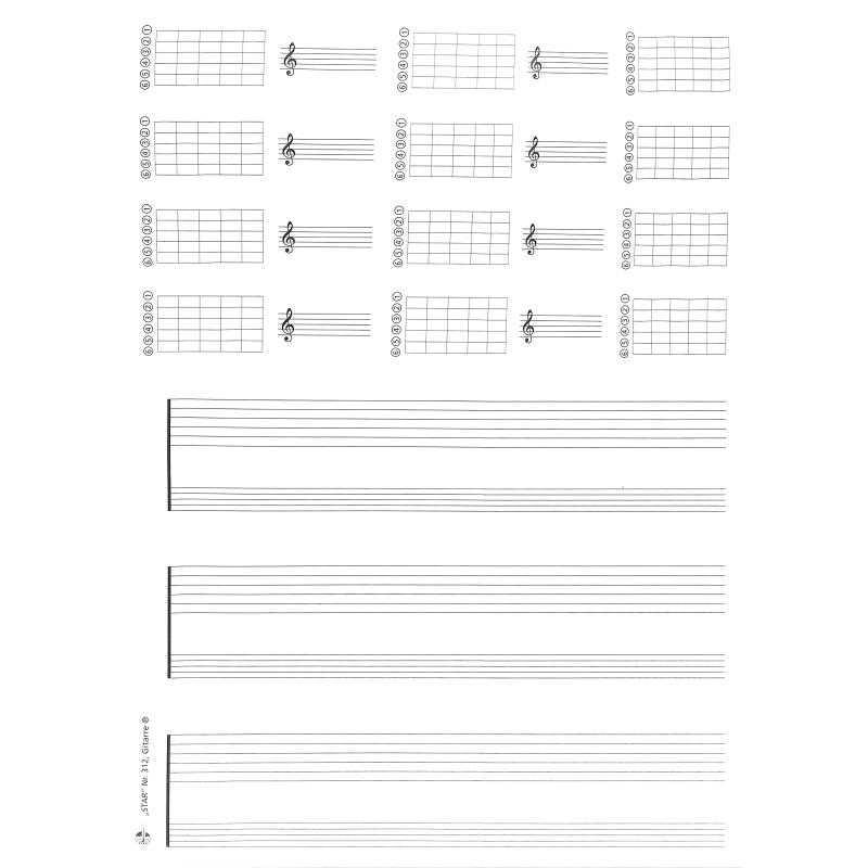 Notenblock für Gitarre mit TAB