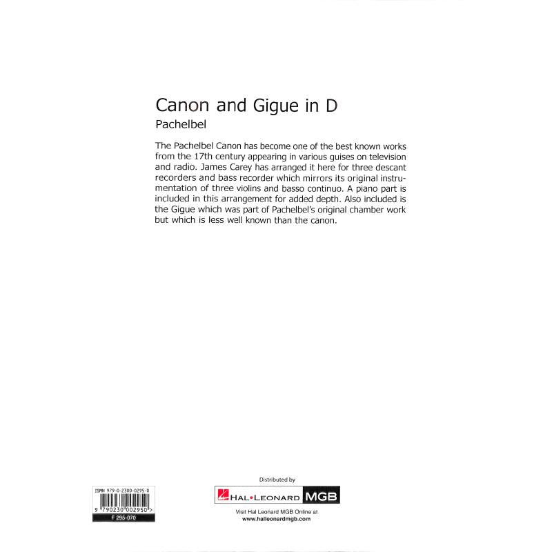 Kanon + Gigue D-Dur