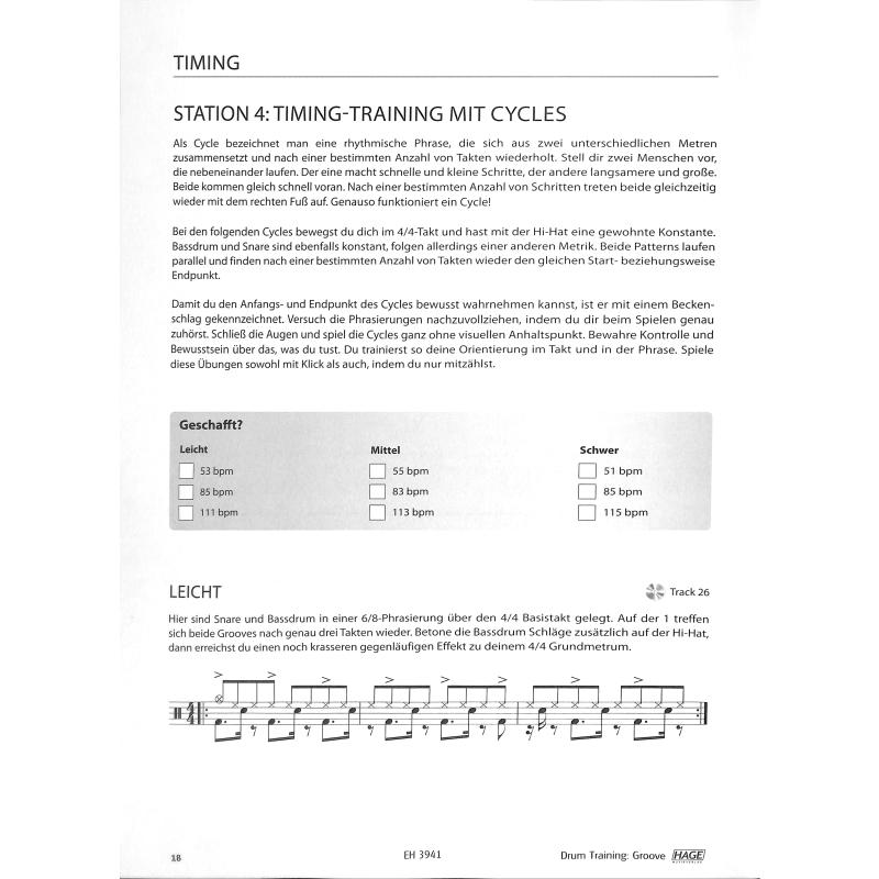 Drum training groove