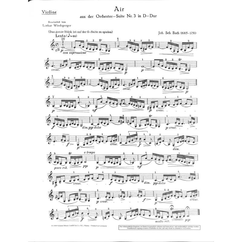 Air (Orchestersuite 3 D-Dur BWV 1068)