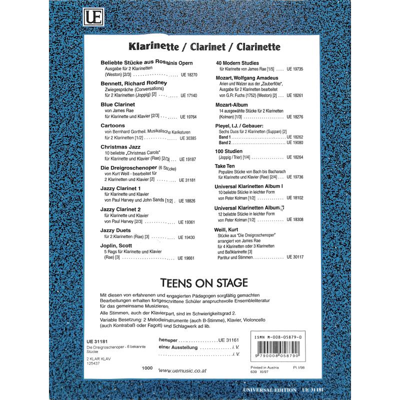 Die Dreigroschenoper - 6 bekannte Stücke