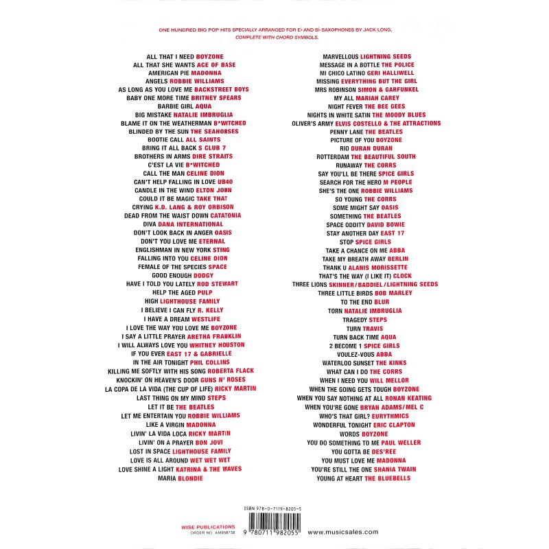 100 Pop solos for saxophone