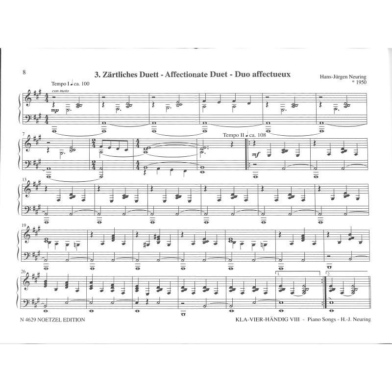 Klavierhändig 8 - piano songs