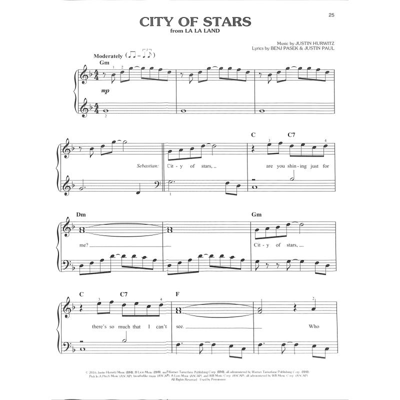 Popular sheet music - 30 hits from 2015-2017