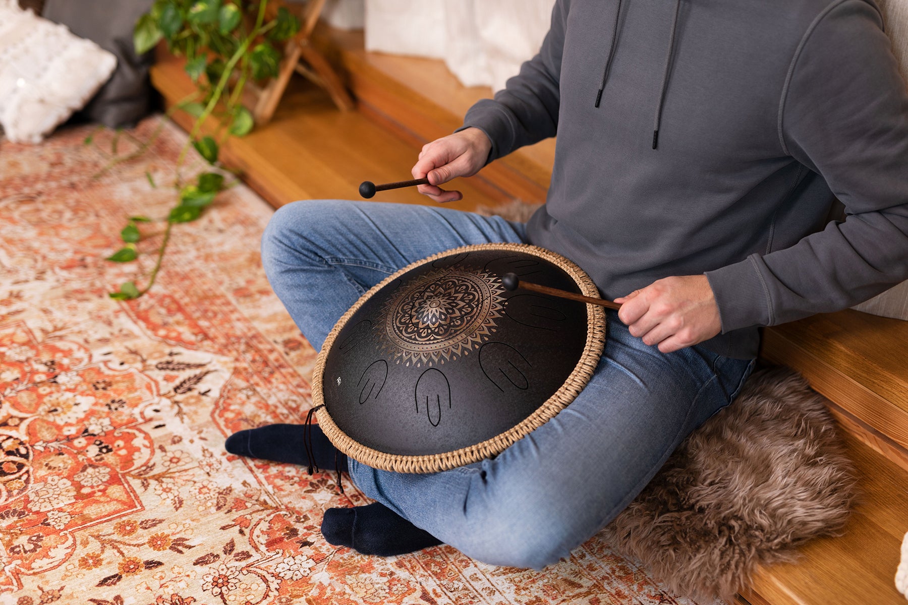 Octave Steel Tongue Drum black